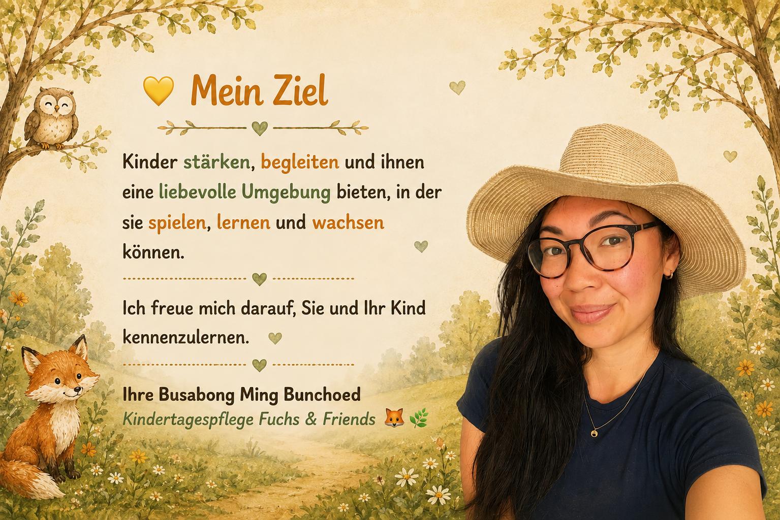 Vorstellungsgrafik mit Foto und Naturillustrationen
